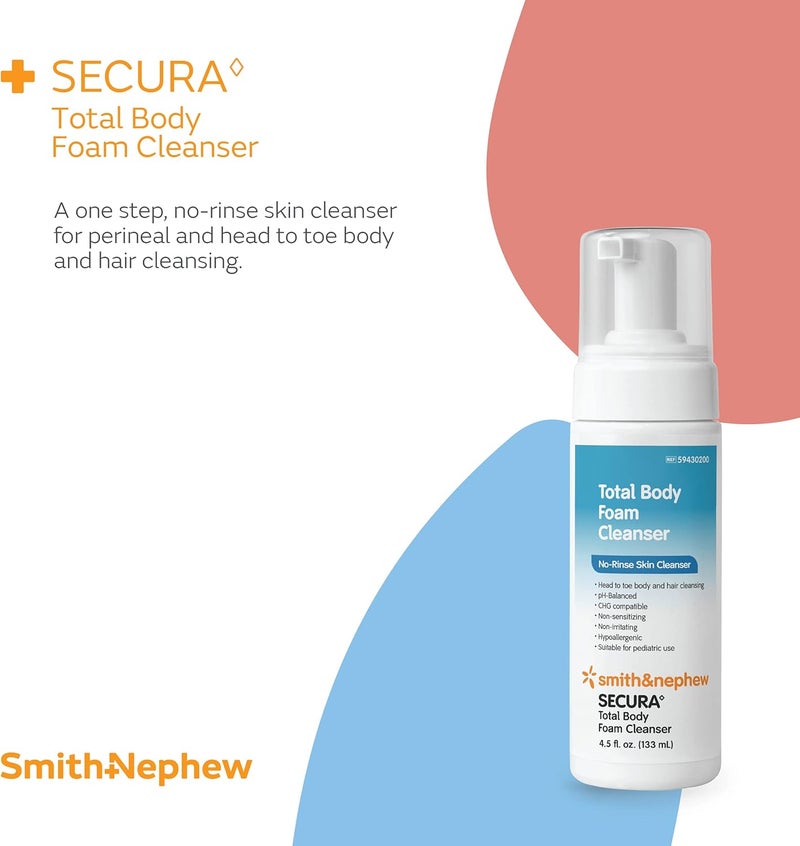 Smith&nephew Smith & Nephew SECURA Total Body Foam Cleanser - 4.5 oz No-Rinse Skin Cleanser - Image 2